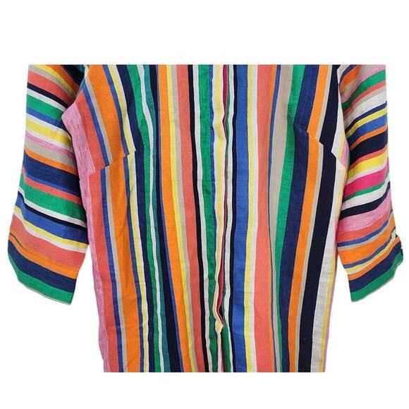 Vilagallo Linen Blend Striped Dress Size‎ 48 Casual Comfort Summer - Picture 5 of 14